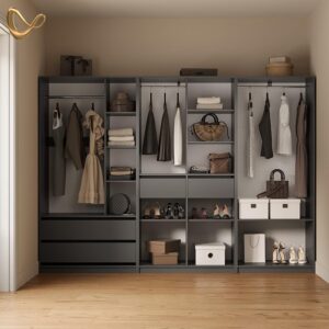 wohnli-moebel-suche-800002033416-1 KLEIDERSCHRANK Trento Anthrazit 3er Set Holzwerkstoff Livinity® Möbel > Schränke > Kleiderschränke Anthrazit