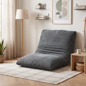 BODENSESSEL Cordstoff Schaumstoff Dunkelgrau Textil HOMCOM Möbel > Sessel > Polstersessel Grau