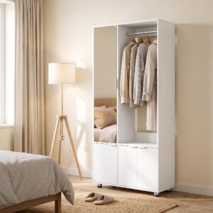 GARDEROBE-SET Spanplatte Weiß Holzwerkstoff HOMCOM Möbel > Schränke > Kleiderschränke Weiß