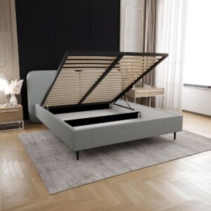 BOXBETT 160/200 Luz Grau Holz Petits-meubles Möbel > Betten > Boxspringbetten Grau