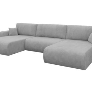 wohnli-moebel-suche-800002085786 Wohnli Möbelsuche - WOHNLANDSCHAFT mit Schlaffunktion und Bettkasten BERY-U 377x193x88 Grau Cord