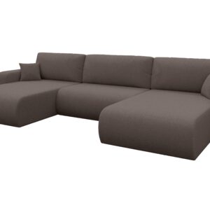 wohnli-moebel-suche-800002085836 Wohnli Möbelsuche - WOHNLANDSCHAFT mit Schlaffunktion und Bettkasten BERY-U 377x193x88 Braun Bouclé