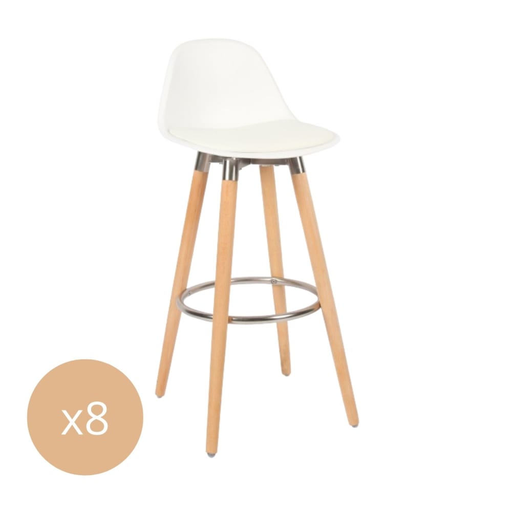 Wohnli Möbelsuche - 8er Set Barhocker aus Buchenholz 39