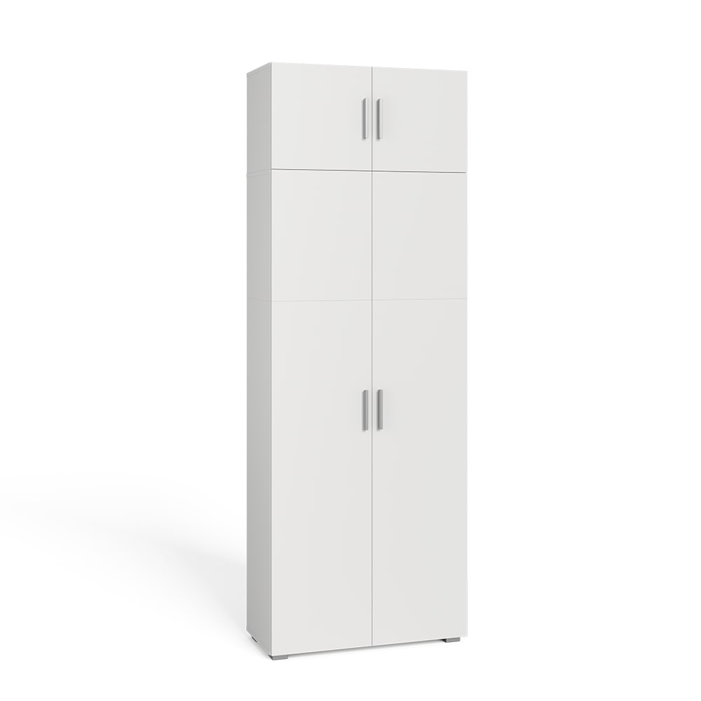 wohnli-moebel-suche-Aktenregal-mit-Schrankaufsatz-Weiss-80-x-182.4cm Wohnli Möbelsuche - Aktenregal mit Schrankaufsatz