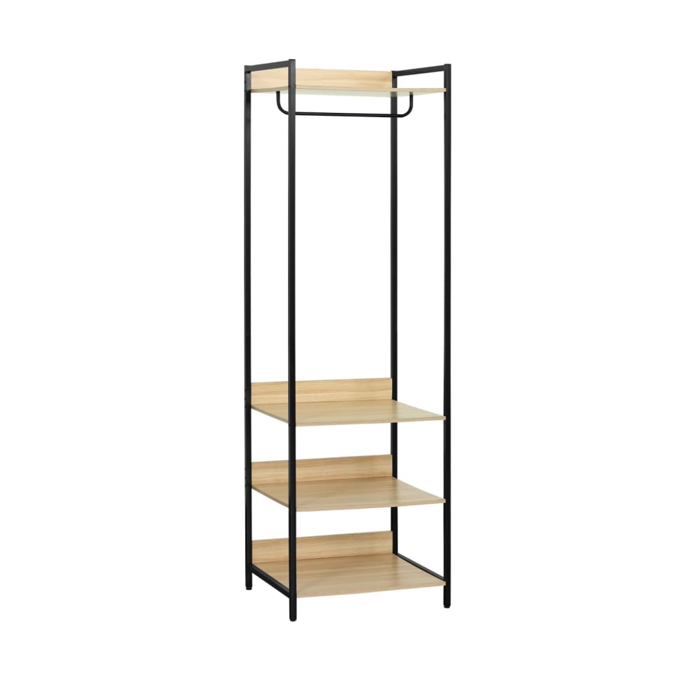 Wohnli Möbelsuche - Ankleidemodul schwarz mit 1 Kleiderschrank und 3 Regalen