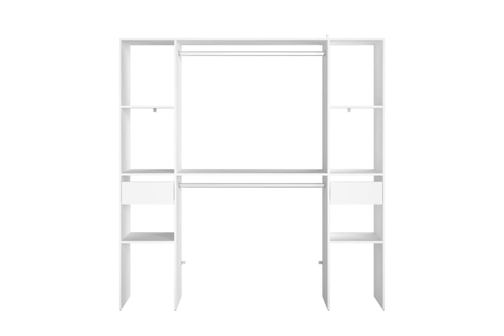 wohnli-moebel-suche-Ankleidezimmer-weiss-6-Regale-2-Schubladen-2-Kleiderstangen-180-x-40 Wohnli Möbelsuche - Ankleidezimmer weiß 6 Regale
