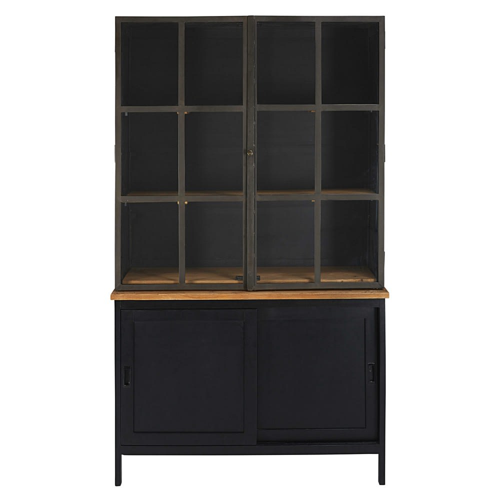 Wohnli Möbelsuche - Anrichte mit 4 Türen aus Mangoholz und Akazienholz schwarz