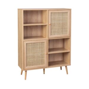 wohnli-moebel-suche-Anrichte-mit-Rohrgeflecht-und-Holzdekor-4-Tueren Wohnli Möbelsuche - Anrichte mit Rohrgeflecht und Holzdekor 4 Türen