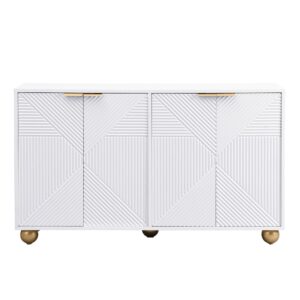 wohnli-moebel-suche-Anrichte-mit-kugelfoermigen-Beinen-4-Tueren-weiss Wohnli Möbelsuche - Anrichte mit kugelförmigen Beinen