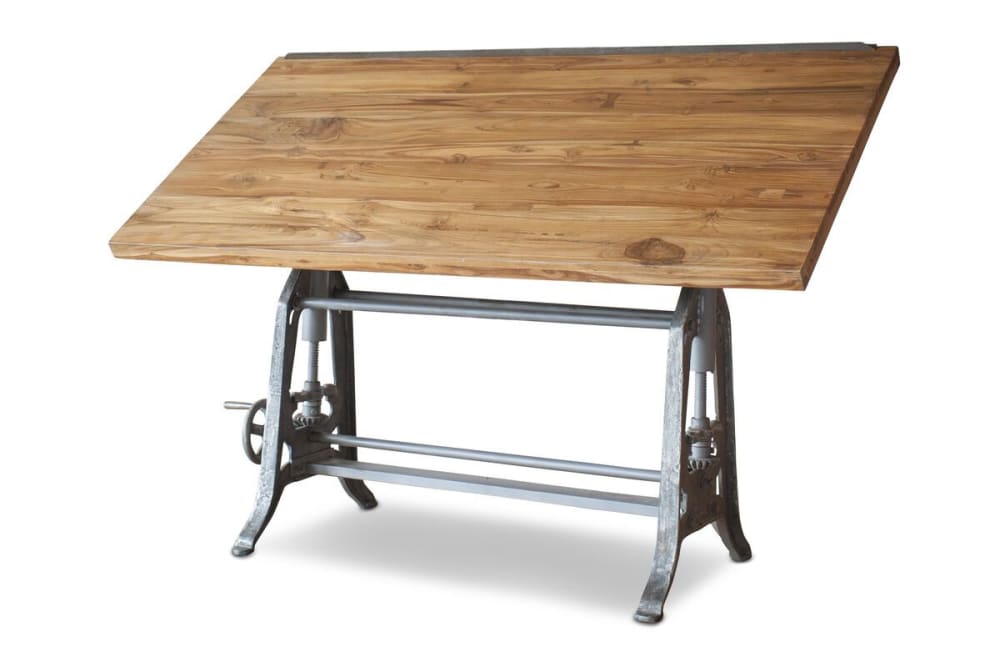 wohnli-moebel-suche-Architektentisch-aus-Gusseisen-und-Teakholz-braun Wohnli Möbelsuche - Architektentisch aus Gusseisen und Teakholz