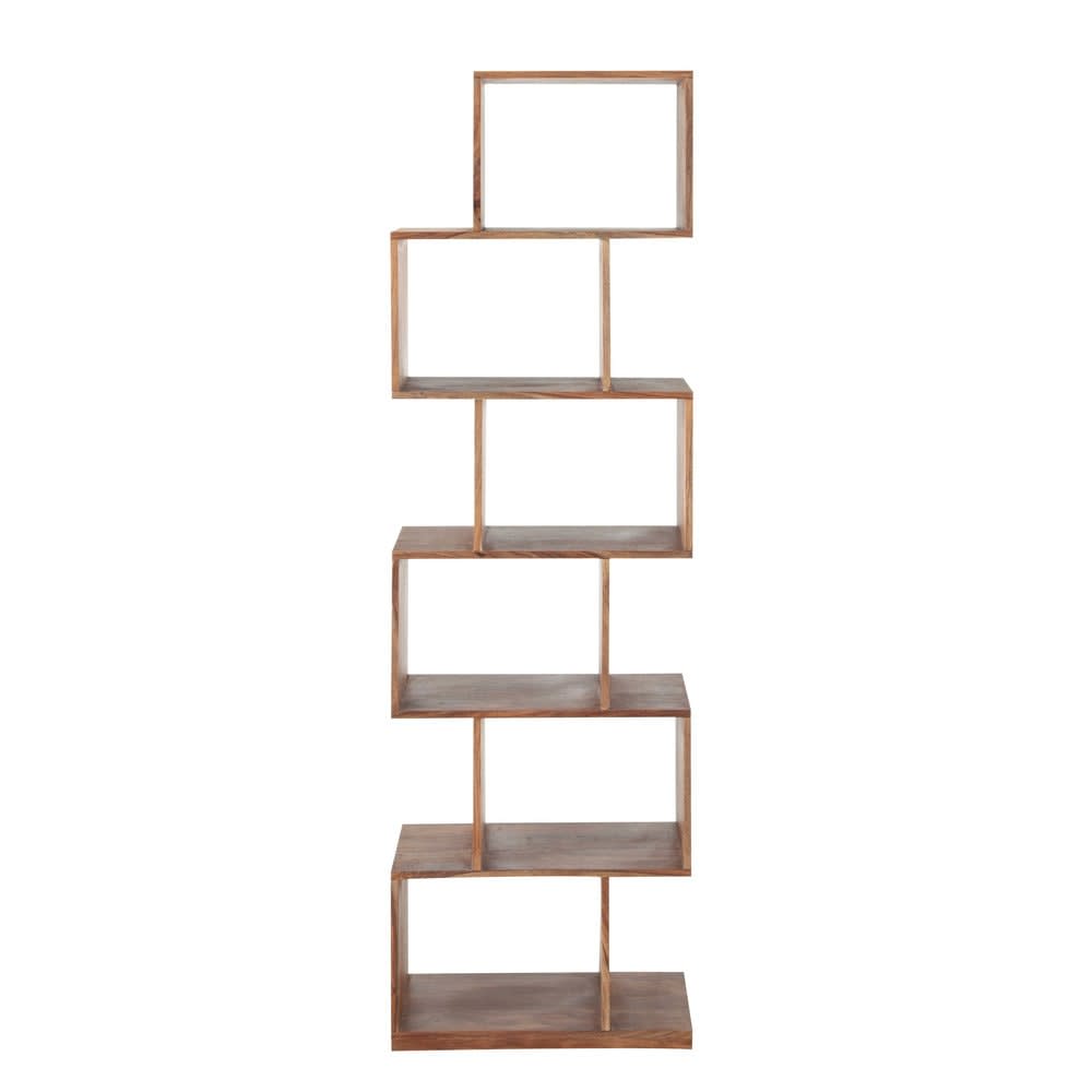 Wohnli Möbelsuche - Asymmetrisches Regal 6 Fächern aus massivem Sheeshamholz