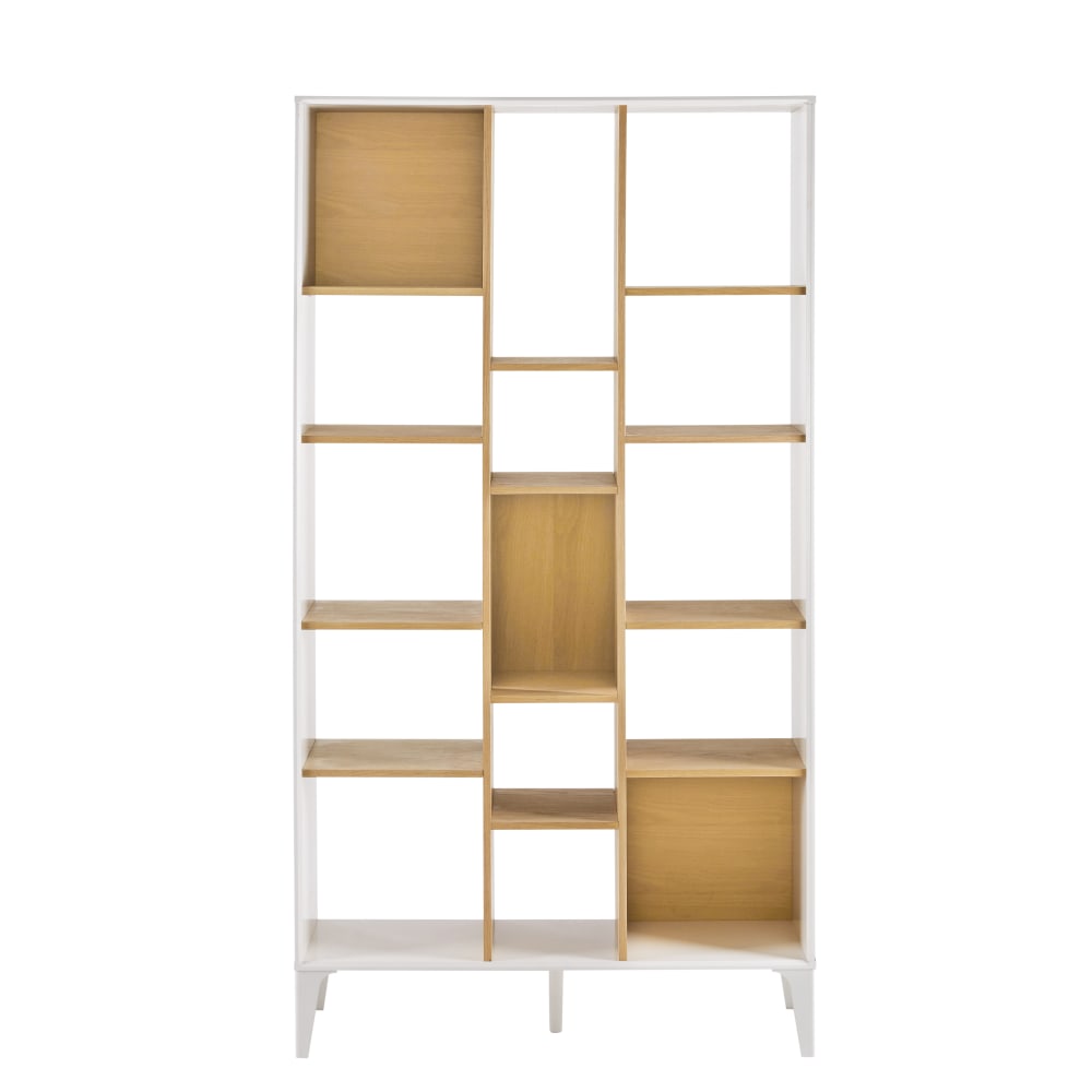 wohnli-moebel-suche-Asymmetrisches-zweifarbig-Regal-mit-15-Faechern Wohnli Möbelsuche - Asymmetrisches zweifarbig Regal mit 15 Fächern