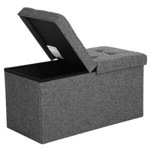 wohnli-moebel-suche-Aufbewahrungsbox-mit-Deckel-von-zwei-Seiten-faltbar-L76-cm-Grau Wohnli Möbelsuche - Aufbewahrungsbox mit Deckel