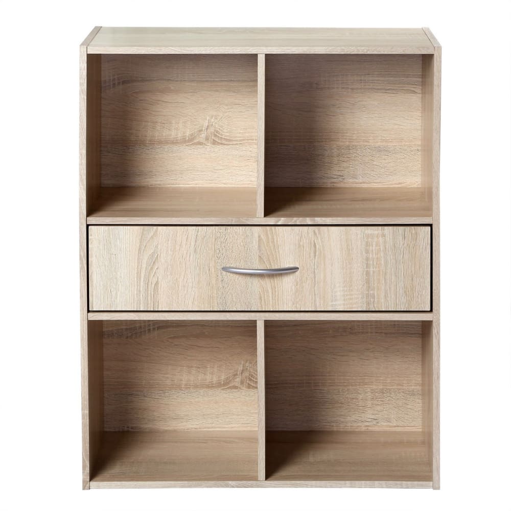 wohnli-moebel-suche-Aufbewahrungsregal-4-Faecher-mit-einer-Schublade-Dekor-Heller-Holz Wohnli Möbelsuche - Aufbewahrungsregal 4 Fächer mit einer Schublade - Dekor Heller Holz