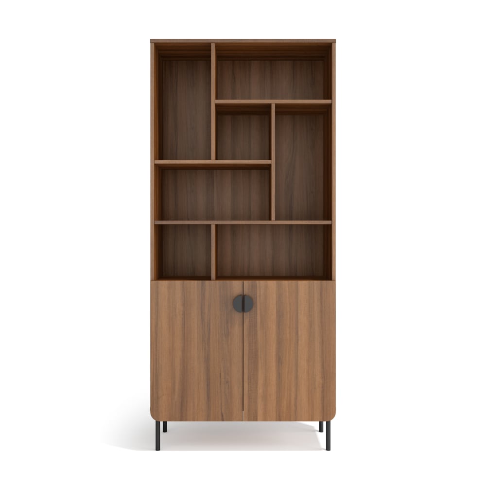 wohnli-moebel-suche-Aufbewahrungsregal-aus-Melamin-in-Nussbaum-180×80×32-cm Wohnli Möbelsuche - Aufbewahrungsregal aus Melamin in Nussbaum 180×80×32 cm