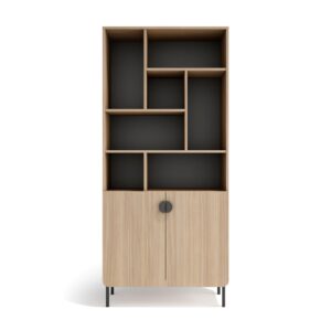 wohnli-moebel-suche-Aufbewahrungsregal-aus-Melamin-in-hellem-Nussbaum‑Graphit-180×80×32-cm Wohnli Möbelsuche - Aufbewahrungsregal aus Melamin in hellem Nussbaum?Graphit 180×80×32 cm