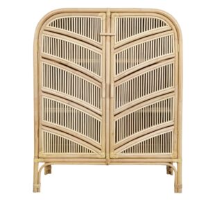Wohnli Möbelsuche - Aufbewahrungsschrank mit 2 Türen aus Rattangeflecht
