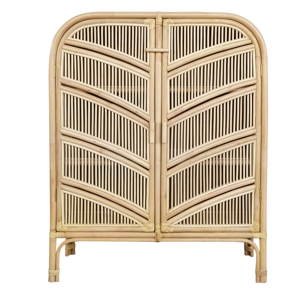 Wohnli Möbelsuche - Aufbewahrungsschrank mit 2 Türen aus Rattangeflecht