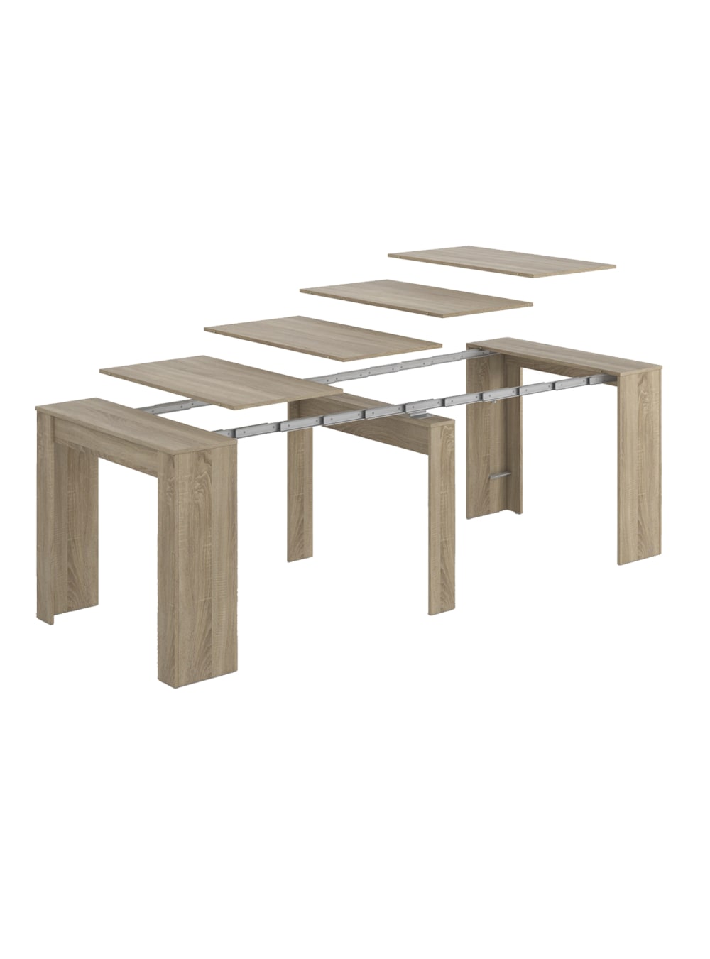 wohnli-moebel-suche-Ausziehbare-Konsole-mit-Eichenholzeffekt-90x51h78-cm Wohnli Möbelsuche - Ausziehbare Konsole mit Eichenholzeffekt 90x51h78 cm