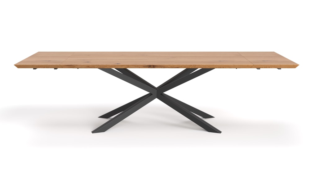 Wohnli Möbelsuche - Ausziehbarer Esstisch aus Eichenholz 120x80 + 2x50 cm
