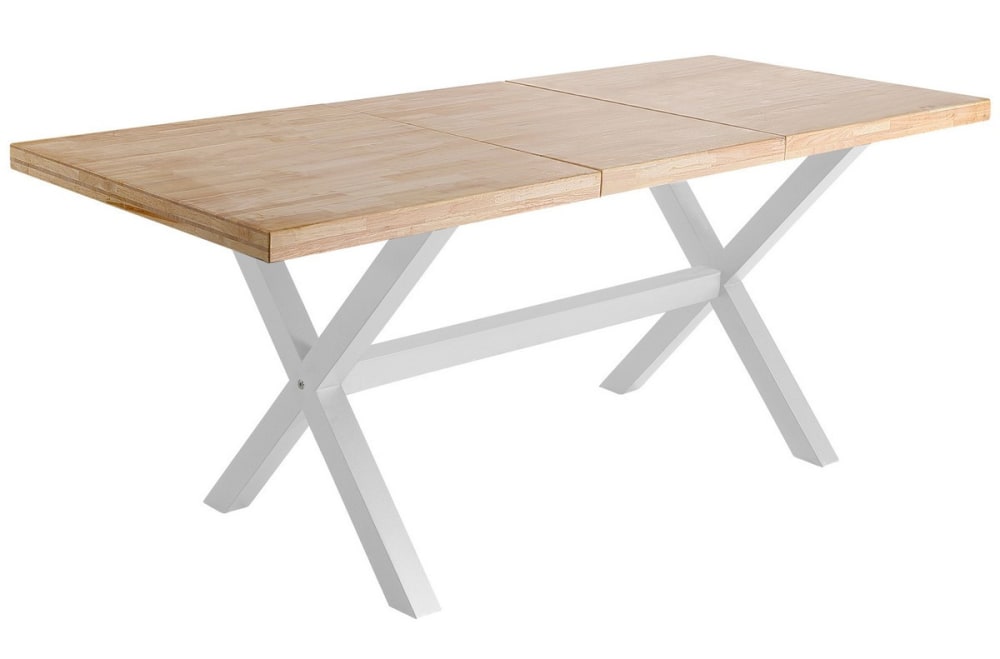Wohnli Möbelsuche - Ausziehbarer Esstisch aus Eichenholz und Stahl