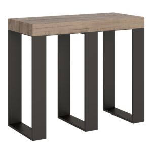 wohnli-moebel-suche-Ausziehbarer-Konsolentisch-90x40196cm-in-Holzoptik-Eiche-Natur-Eisen Wohnli Möbelsuche - Ausziehbarer Konsolentisch 90x40/196cm in Holzoptik Eiche Natur