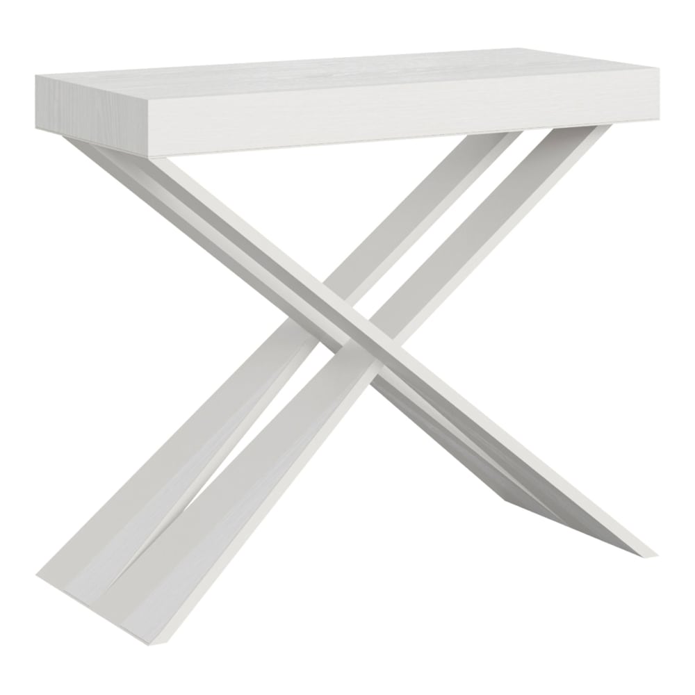 wohnli-moebel-suche-Ausziehbarer-Konsolentisch-90x40196cm-in-Holzoptik-Esche-weiss-Eisen Wohnli Möbelsuche - Ausziehbarer Konsolentisch 90x40/196cm in Holzoptik Esche weiß