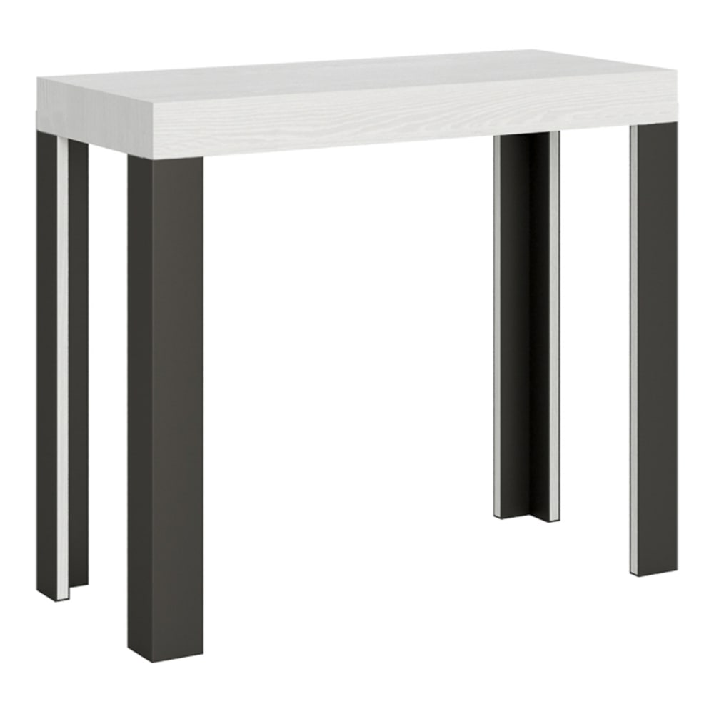 wohnli-moebel-suche-Ausziehbarer-Konsolentisch-90x40196cm-in-Holzoptik-Esche-weiss-Eisen Wohnli Möbelsuche - Ausziehbarer Konsolentisch 90x40/196cm in Holzoptik Esche weiß