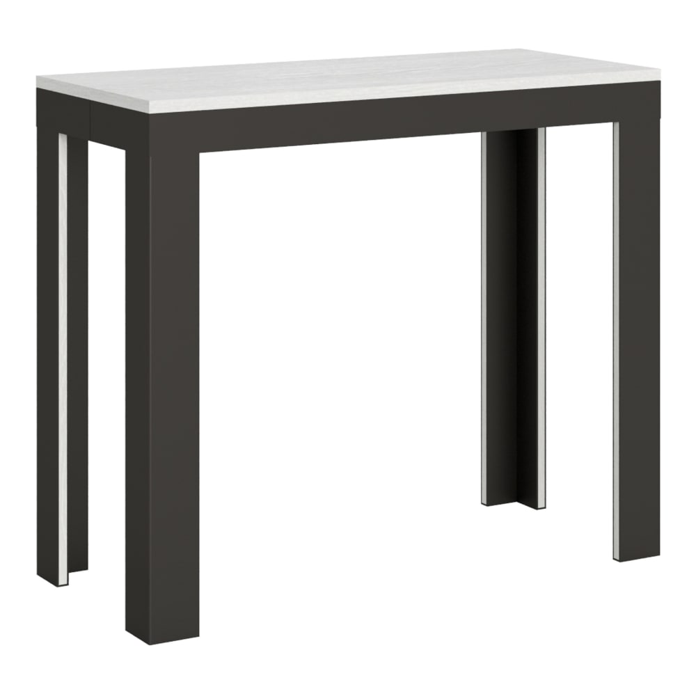 wohnli-moebel-suche-Ausziehbarer-Konsolentisch-90x40196cm-in-Holzoptik-Esche-weiss-Eisen Wohnli Möbelsuche - Ausziehbarer Konsolentisch 90x40/196cm in Holzoptik Esche weiß