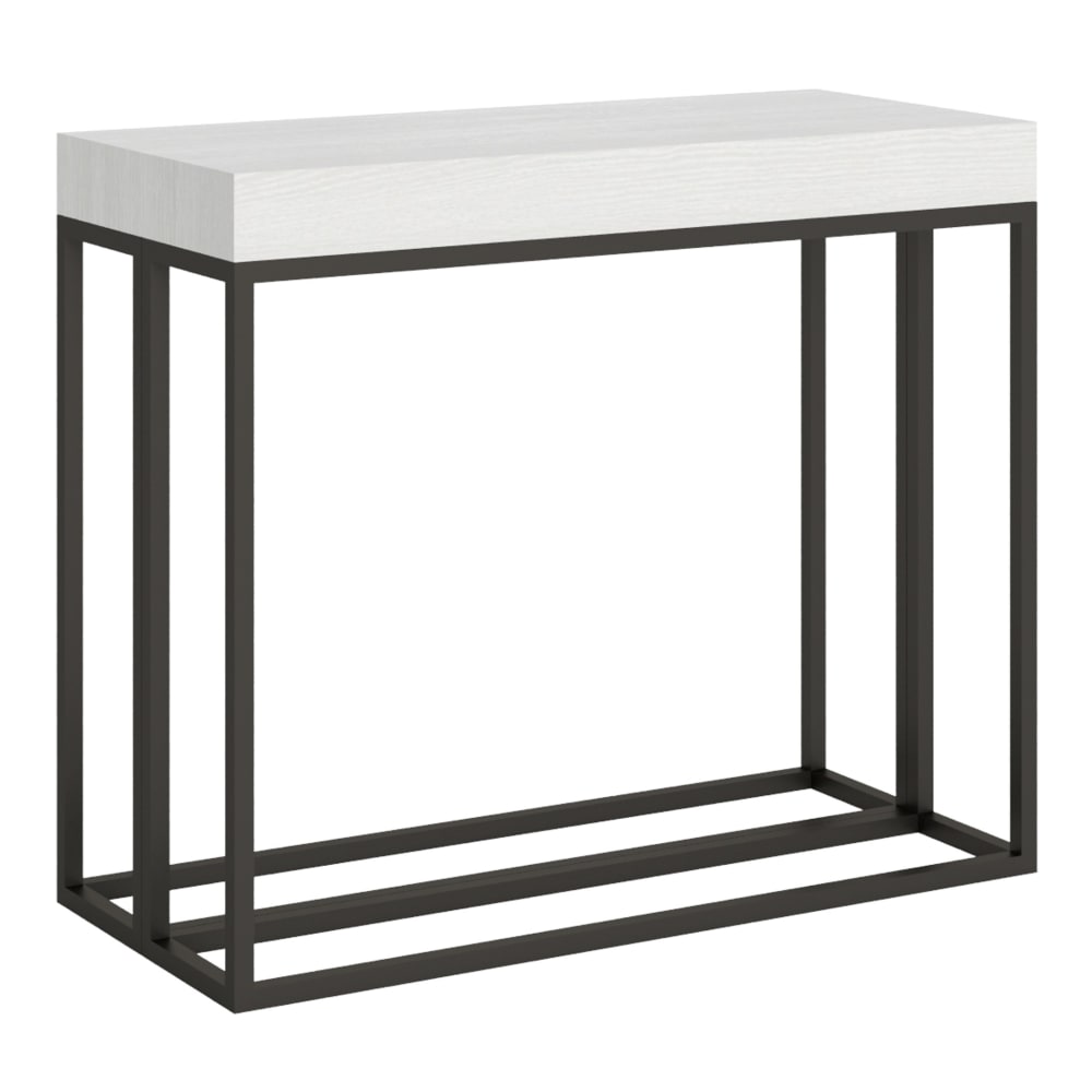 wohnli-moebel-suche-Ausziehbarer-Konsolentisch-90x40196cm-in-Holzoptik-Esche-weiss-Eisen Wohnli Möbelsuche - Ausziehbarer Konsolentisch 90x40/196cm in Holzoptik Esche weiß