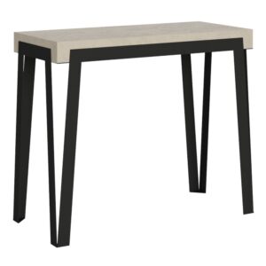 wohnli-moebel-suche-Ausziehbarer-Konsolentisch-90x40196cm-in-Holzoptik-Kaschmir-Eisen Wohnli Möbelsuche - Ausziehbarer Konsolentisch 90x40/196cm in Holzoptik Kaschmir