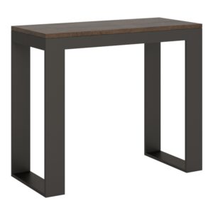 Wohnli Möbelsuche - Ausziehbarer Konsolentisch 90x40/196cm in Holzoptik Nussbaum