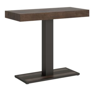 Wohnli Möbelsuche - Ausziehbarer Konsolentisch 90x40/196cm in Holzoptik Nussbaum