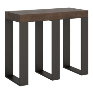 wohnli-moebel-suche-Ausziehbarer-Konsolentisch-90x40196cm-in-Holzoptik-Nussbaum-Eisen Wohnli Möbelsuche - Ausziehbarer Konsolentisch 90x40/196cm in Holzoptik Nussbaum