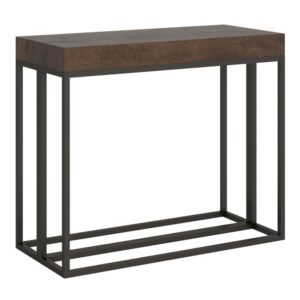 Wohnli Möbelsuche - Ausziehbarer Konsolentisch 90x40/196cm in Holzoptik Nussbaum