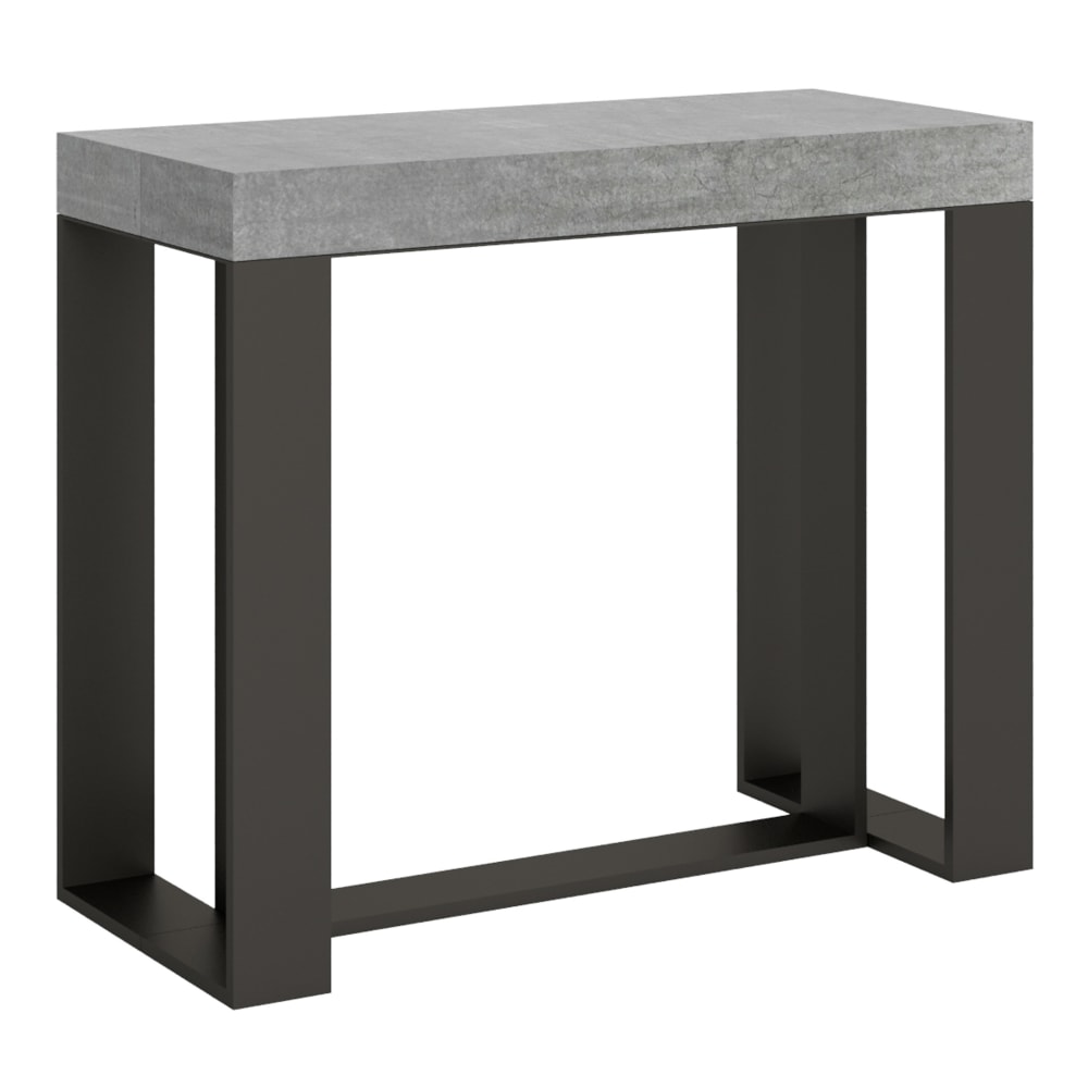 wohnli-moebel-suche-Ausziehbarer-Konsolentisch-90x40196cm-in-Holzoptik-Zementgrau-Eisen Wohnli Möbelsuche - Ausziehbarer Konsolentisch 90x40/196cm in Holzoptik Zementgrau