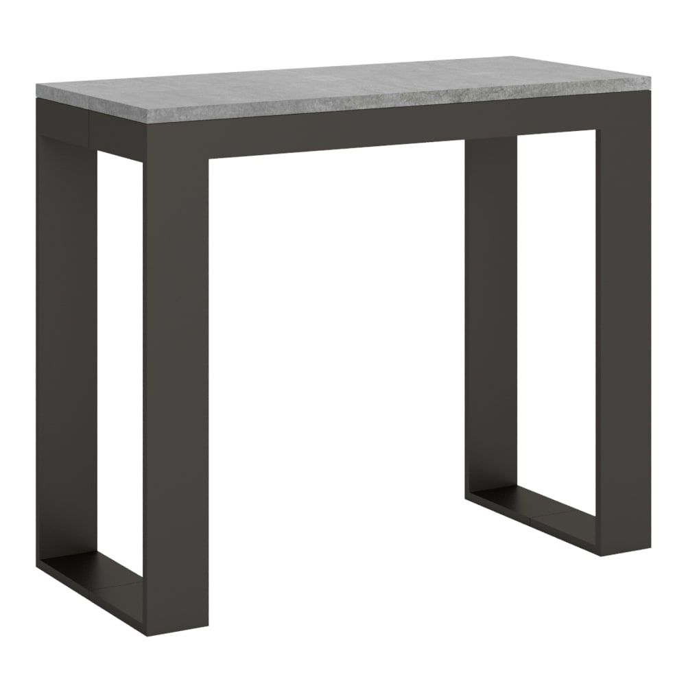wohnli-moebel-suche-Ausziehbarer-Konsolentisch-90x40196cm-in-Holzoptik-Zementgrau-Eisen Wohnli Möbelsuche - Ausziehbarer Konsolentisch 90x40/196cm in Holzoptik Zementgrau