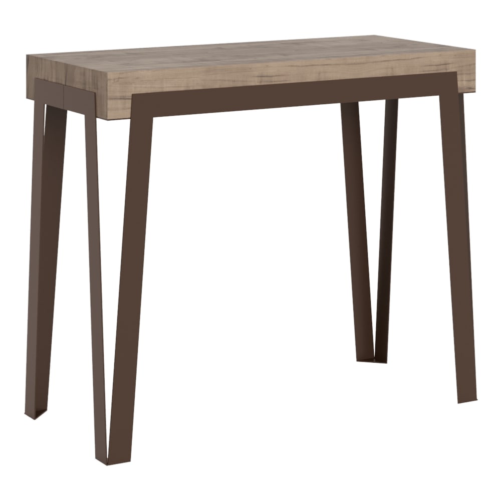 Wohnli Möbelsuche - Ausziehbarer Konsolentisch 90x40/300cm in Holzoptik Eiche Natur