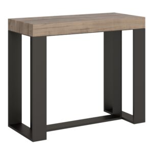 Wohnli Möbelsuche - Ausziehbarer Konsolentisch 90x40/300cm in Holzoptik Eiche Natur