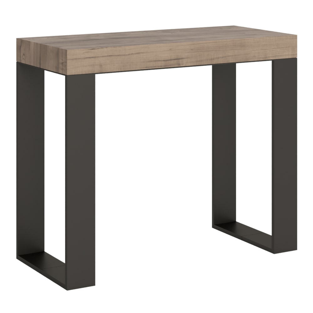 Wohnli Möbelsuche - Ausziehbarer Konsolentisch 90x40/300cm in Holzoptik Eiche Natur