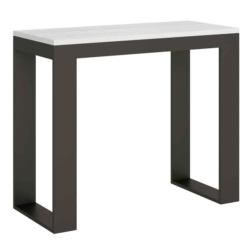 wohnli-moebel-suche-Ausziehbarer-Konsolentisch-90x40300cm-in-Holzoptik-Esche-weiss-Eisen Wohnli Möbelsuche - Ausziehbarer Konsolentisch 90x40/300cm in Holzoptik Esche weiß