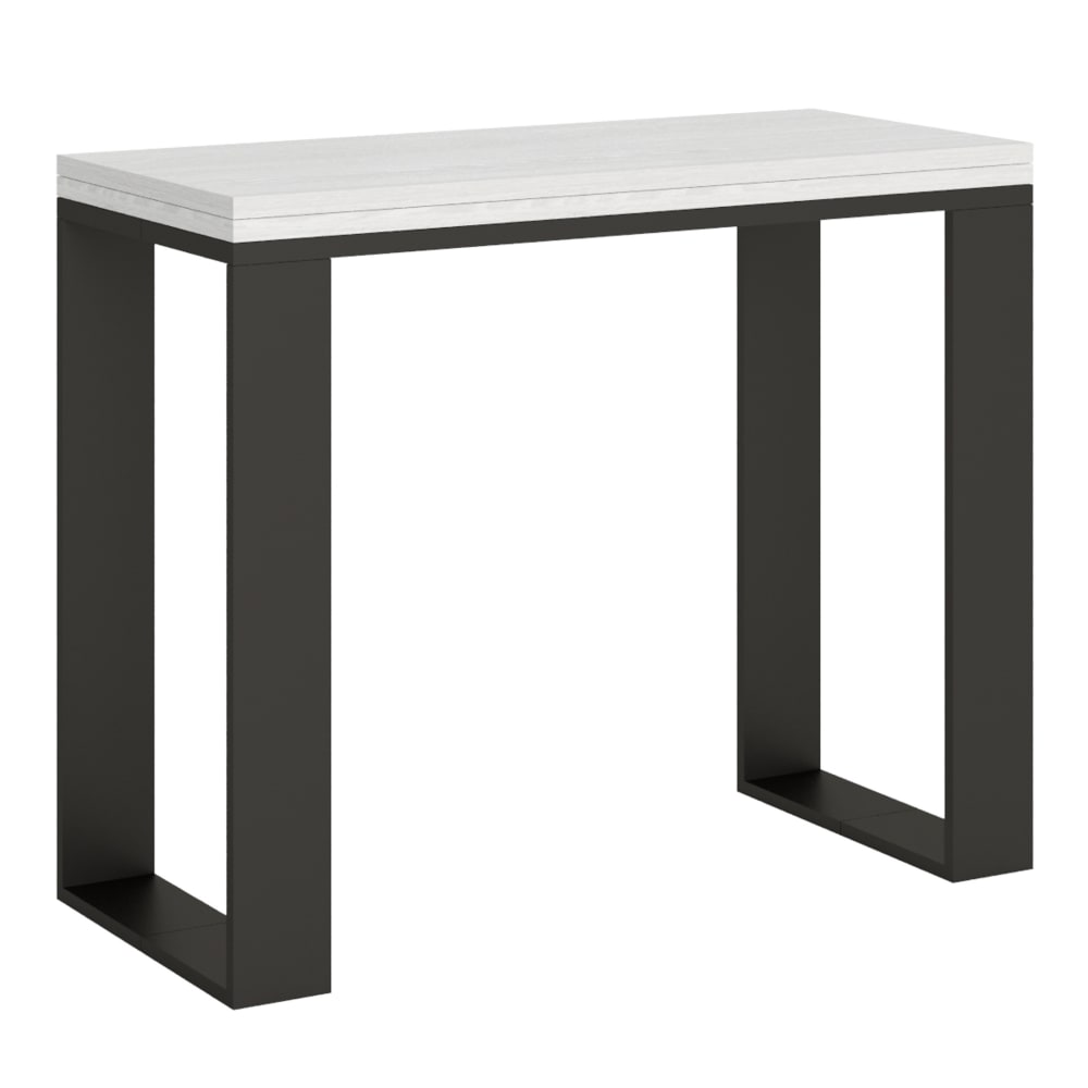 wohnli-moebel-suche-Ausziehbarer-Konsolentisch-90x40300cm-in-Holzoptik-Esche-weiss-Eisen Wohnli Möbelsuche - Ausziehbarer Konsolentisch 90x40/300cm in Holzoptik Esche weiß