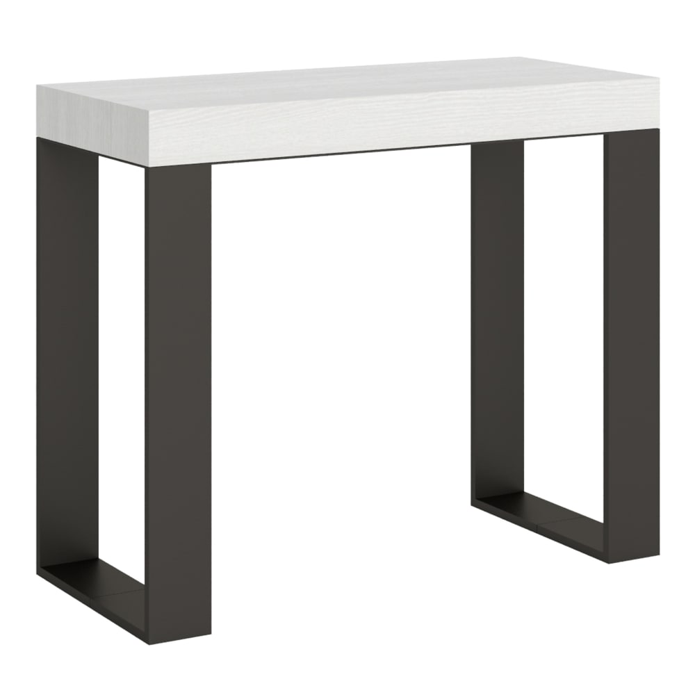 wohnli-moebel-suche-Ausziehbarer-Konsolentisch-90x40300cm-in-Holzoptik-Esche-weiss-Eisen Wohnli Möbelsuche - Ausziehbarer Konsolentisch 90x40/300cm in Holzoptik Esche weiß