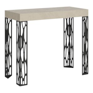 Wohnli Möbelsuche - Ausziehbarer Konsolentisch 90x40/300cm in Holzoptik Kaschmir