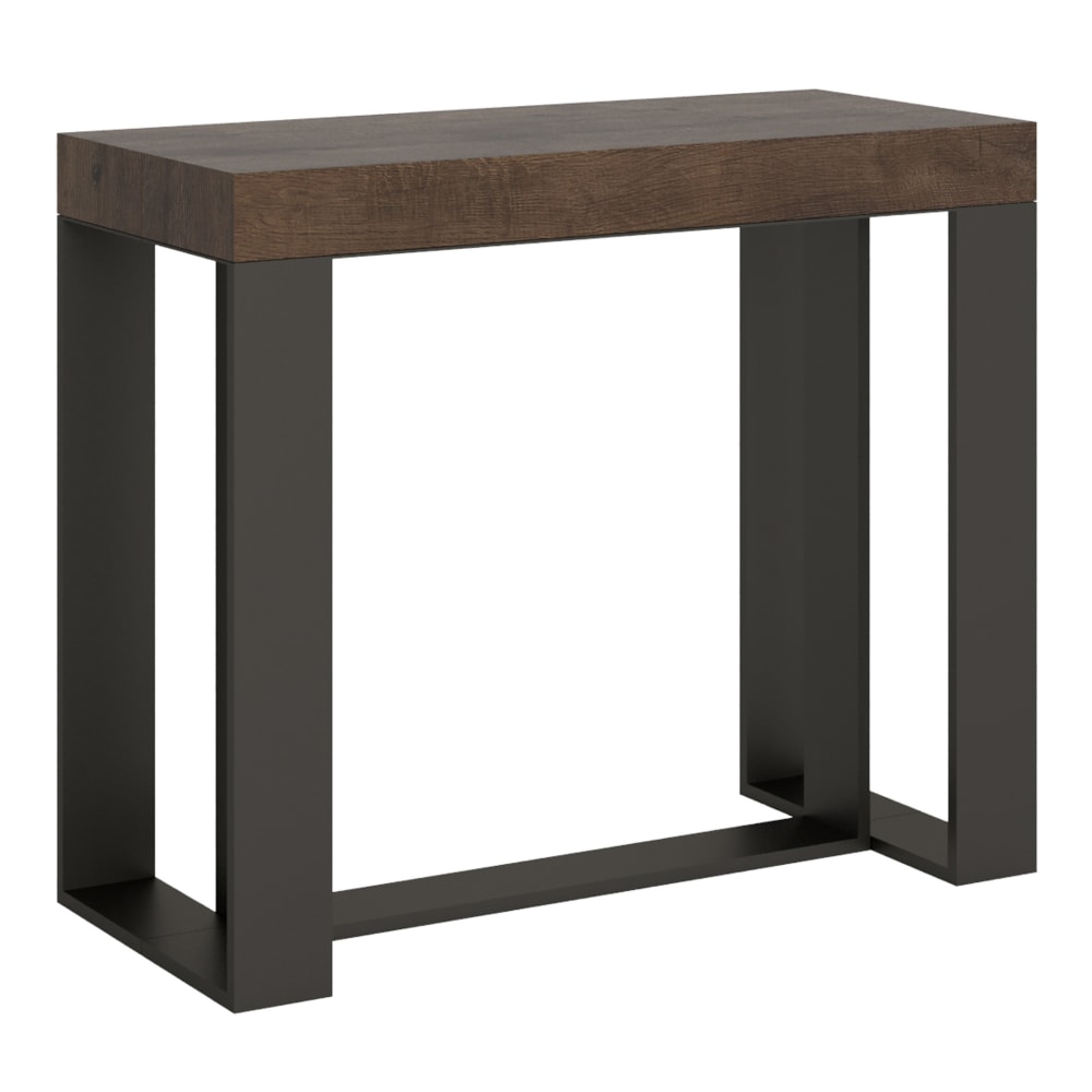 wohnli-moebel-suche-Ausziehbarer-Konsolentisch-90x40300cm-in-Holzoptik-Nussbaum-Eisen Wohnli Möbelsuche - Ausziehbarer Konsolentisch 90x40/300cm in Holzoptik Nussbaum
