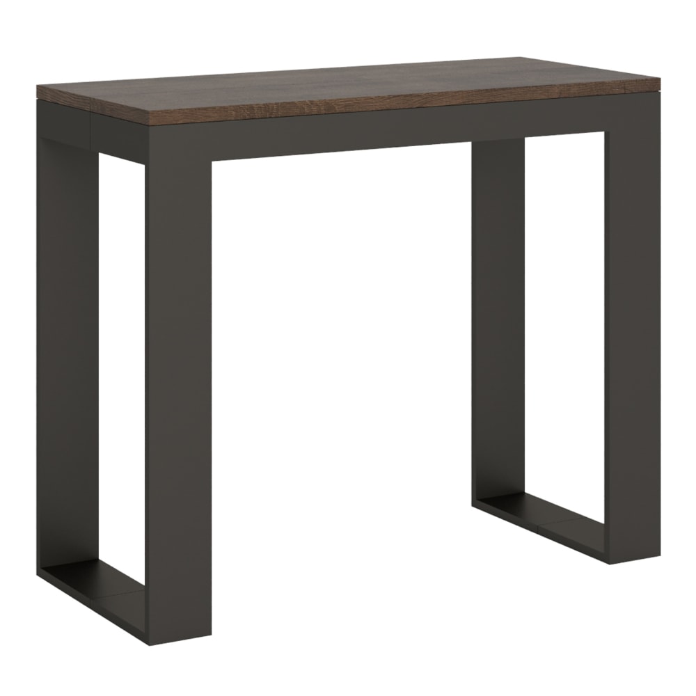 wohnli-moebel-suche-Ausziehbarer-Konsolentisch-90x40300cm-in-Holzoptik-Nussbaum-Eisen Wohnli Möbelsuche - Ausziehbarer Konsolentisch 90x40/300cm in Holzoptik Nussbaum
