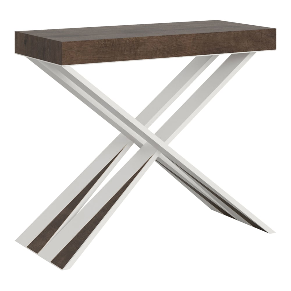 wohnli-moebel-suche-Ausziehbarer-Konsolentisch-90x40300cm-in-Holzoptik-Nussbaum-Eisen Wohnli Möbelsuche - Ausziehbarer Konsolentisch 90x40/300cm in Holzoptik Nussbaum
