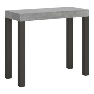 wohnli-moebel-suche-Ausziehbarer-Konsolentisch-90x40300cm-in-Holzoptik-Zementgrau-Eisen Wohnli Möbelsuche - Ausziehbarer Konsolentisch 90x40/300cm in Holzoptik Zementgrau