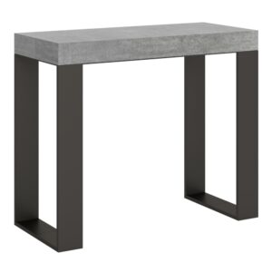wohnli-moebel-suche-Ausziehbarer-Konsolentisch-90x40300cm-in-Holzoptik-Zementgrau-Eisen Wohnli Möbelsuche - Ausziehbarer Konsolentisch 90x40/300cm in Holzoptik Zementgrau