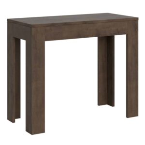 Wohnli Möbelsuche - Ausziehbarer Konsolentisch 90x42/198 cm in Holzoptik Nussbaumbraun